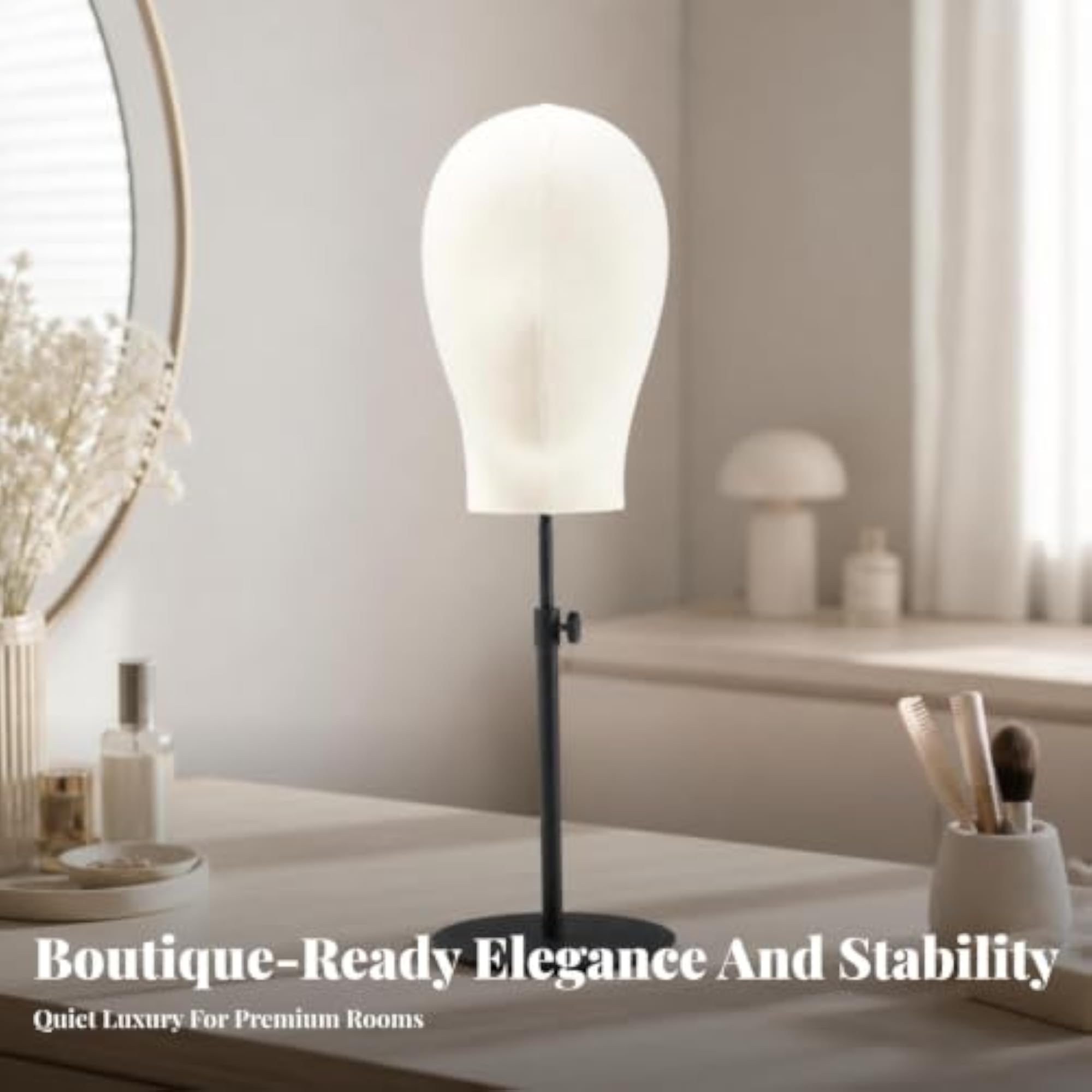 Adjustable Height Professional Mannequin Head with Stable Base